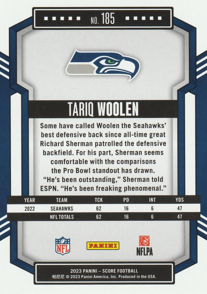 2023 Panini Score Football Tariq Woolen Seattle Seahawks #185