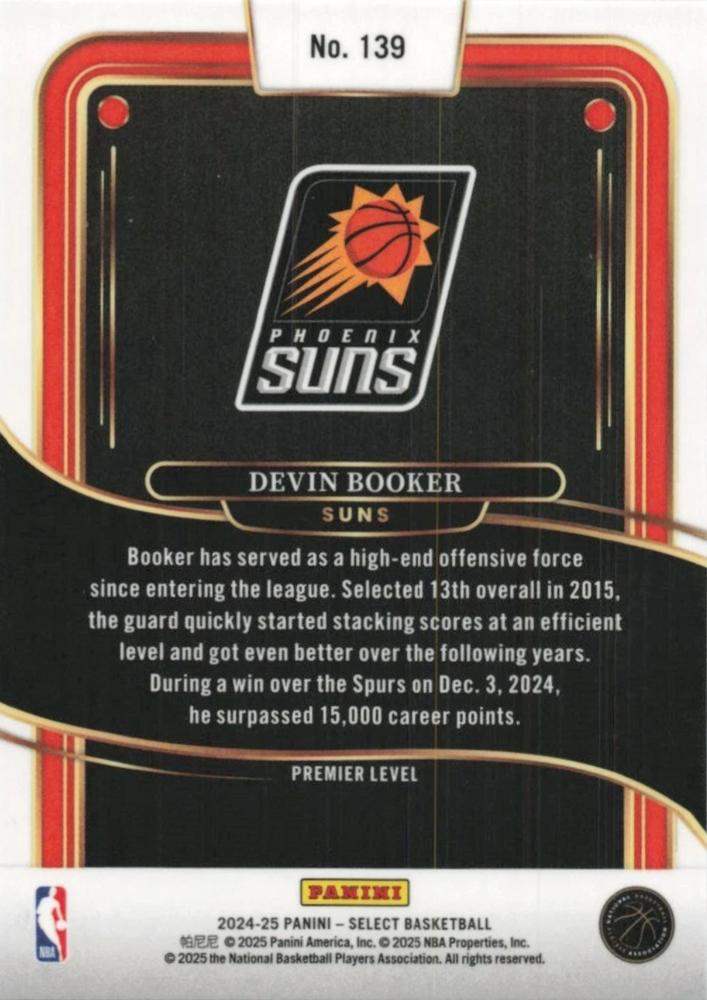 2024 Panini Select Devin Booker Blue #139 Phoenix Suns