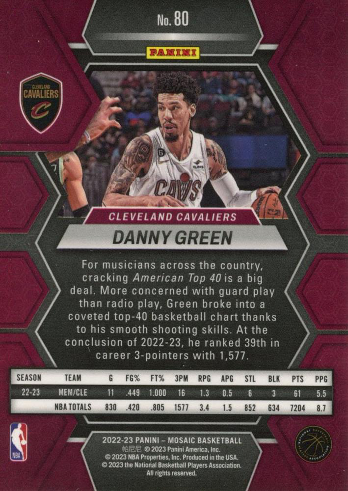 2022 Panini Mosaic Danny Green #80 Cleveland Cavaliers