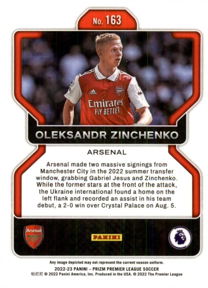 2022 Panini Prizm Premier League Oleksandr Zinchenko #163 Arsenal FC