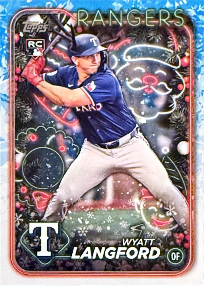 2024 Topps Holiday Wyatt Langford SP VAR Reindeer Antlers #H113b