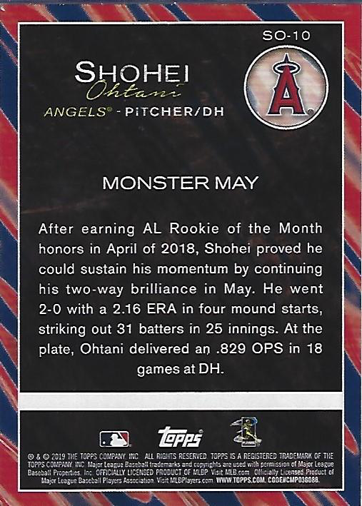 2019 Topps Update Highlights Shohei Ohtani #SO-10 Monster May Los Angeles Angels