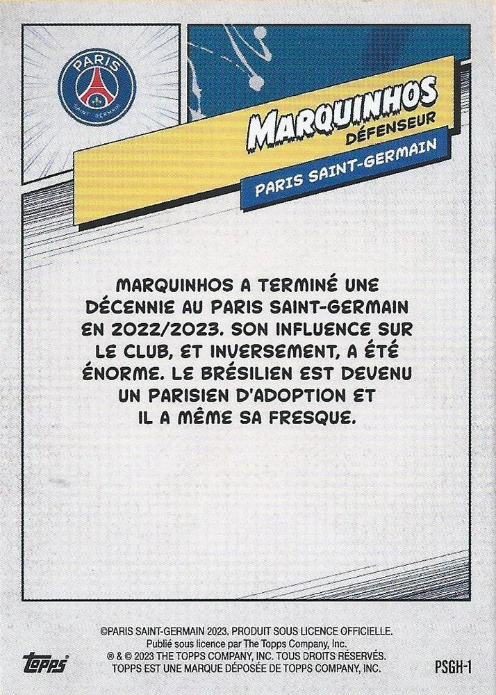 2023 Topps PSG Fan Set Heritage Marquinhos PSGH-1 Paris Saint-Germain