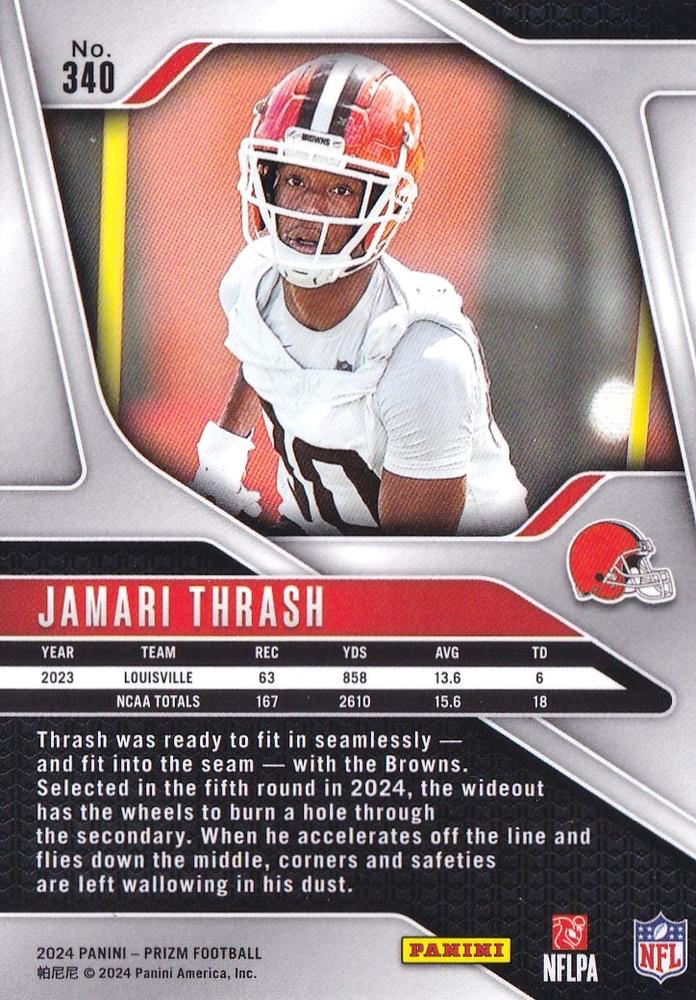 2024 Panini Prizm Jamari Thrash RC #340 Cleveland Browns
