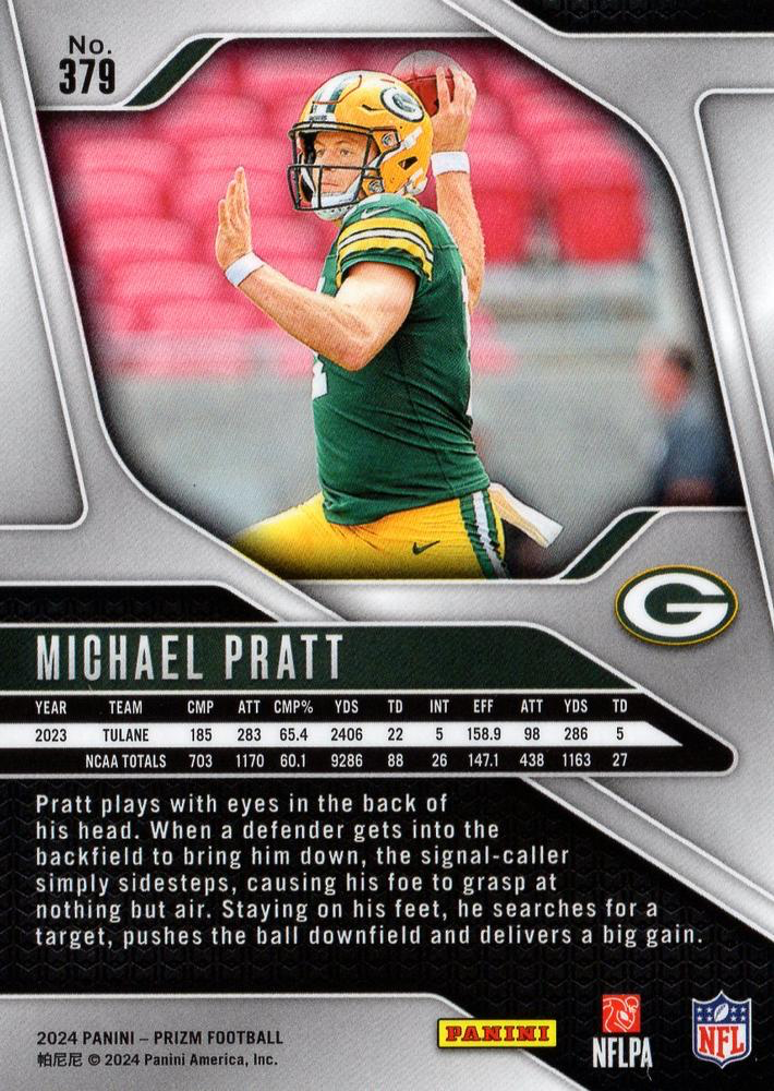 2024 Panini Prizm Michael Pratt RC #379 Green Bay Packers