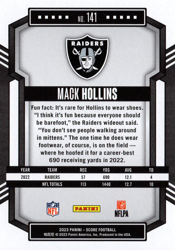 2023 Panini Score Football Mack Hollins Las Vegas Raiders #141