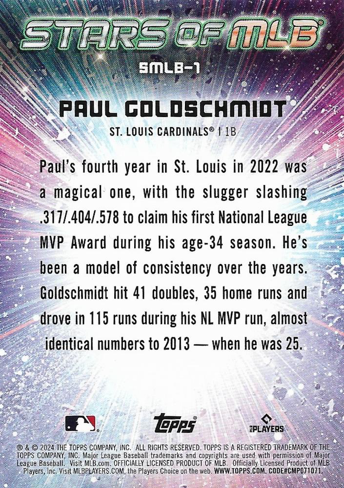 2024 Topps Series 1 Stars of MLB Paul Goldschmidt St. Louis Cardinals #SMLB-1