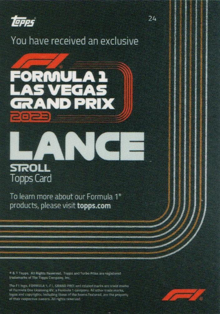 2023 Topps Las Vegas Grand Prix Lance Stroll #24 Aston Martin Cognizant F1