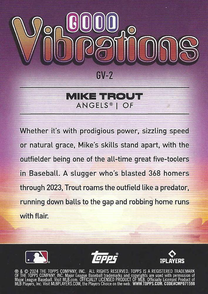 2024 Topps Big League Good Vibrations Mike Trout Los Angeles Angels #GV-2