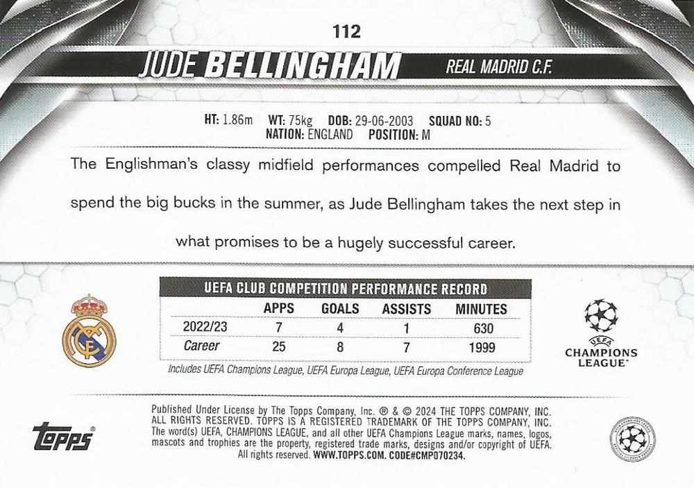 2023 Topps UCC Jude Bellingham #112 Real Madrid CF