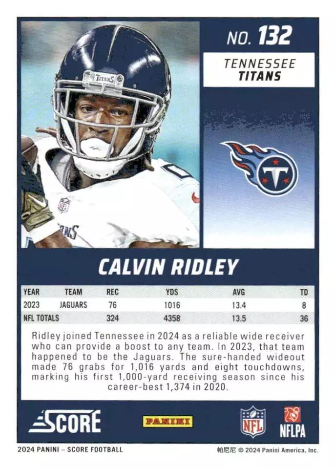 2024 Panini Score Football Calvin Ridley Tennessee Titans #132