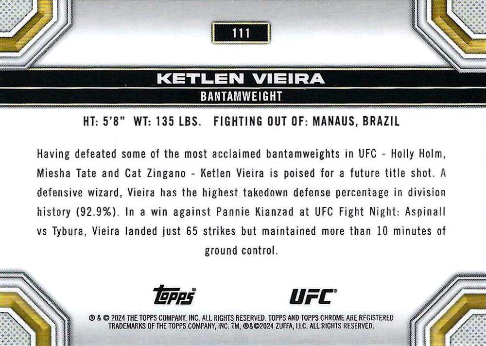 2024 Topps Chrome UFC Ketlen Vieira #111