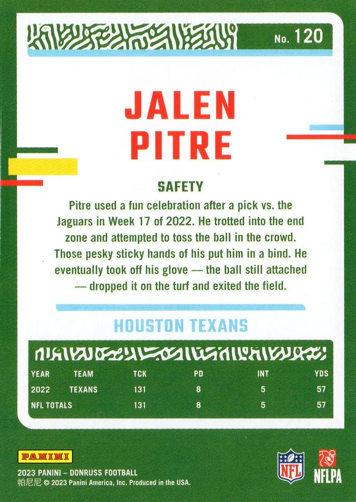 2023 Panini Donruss Jalen Pitre #120 Houston Texans