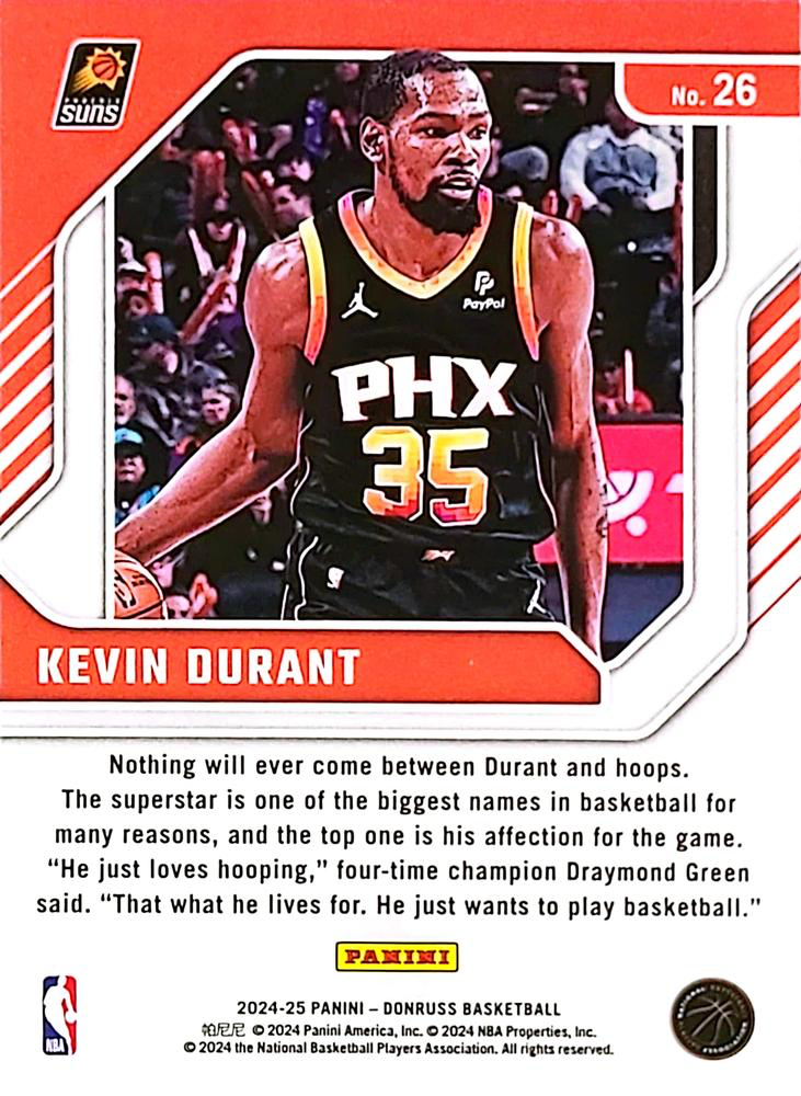 2024 Panini Donruss Kevin Durant Franchise Features #26 Phoenix Suns