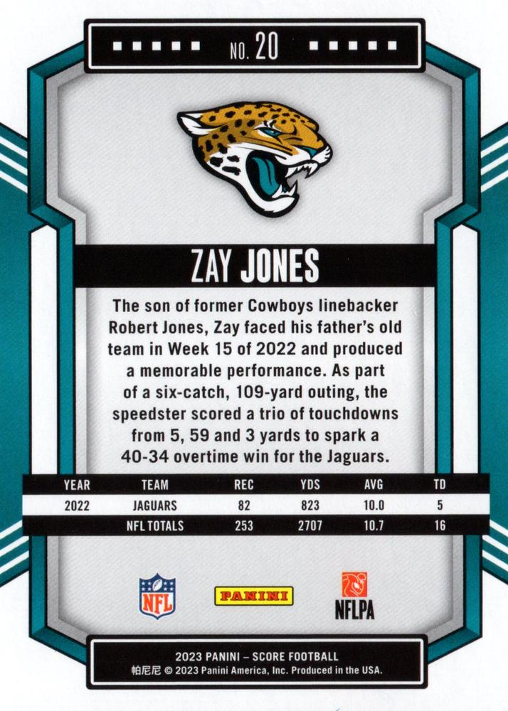 2023 Panini Score Football Zay Jones Jacksonville Jaguars #20