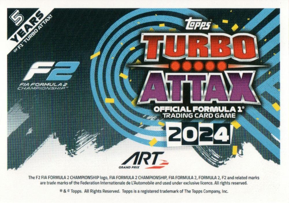 2024 Topps Turbo Attax F1 Victor Martins F2TP #245 ART Grand Prix
