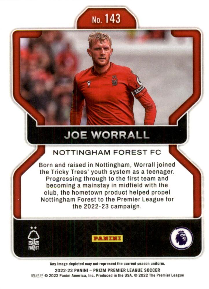 2022 Panini Prizm Premier League Joe Worrall #143 Nottingham Forest