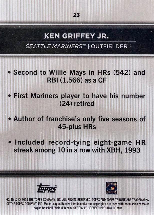 2024 Topps Tribute Ken Griffey Jr. Seattle Mariners #23