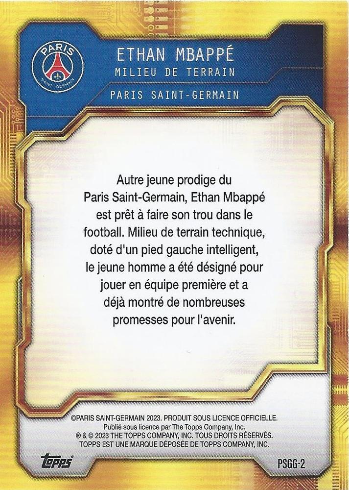 2023 Topps PSG Fan Set Golden Future Ethan Mbappé #PSGG-2 Paris Saint-Germain