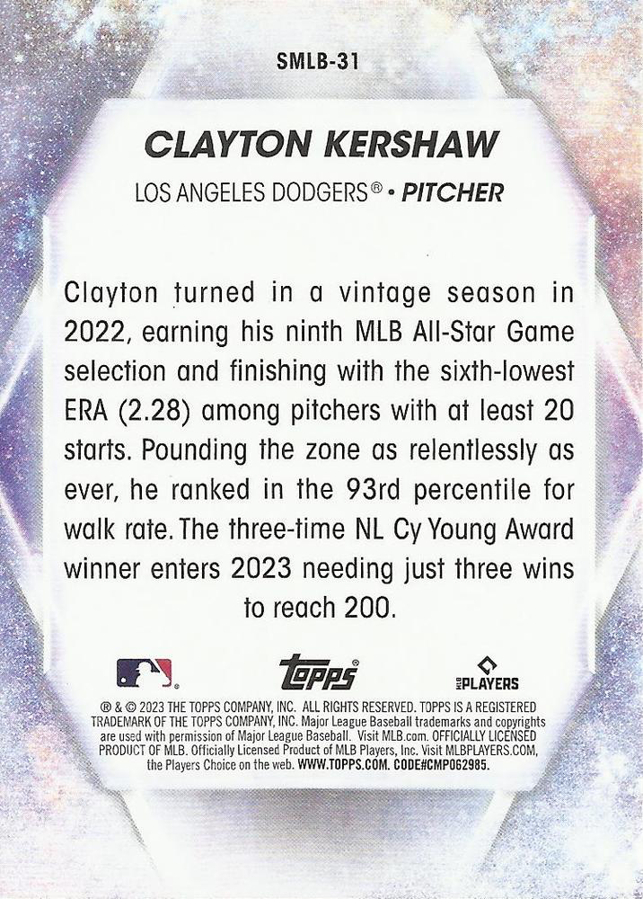 2023 Topps Series 2 Stars of MLB Clayton Kershaw Los Angeles Dodgers #SMLB-31