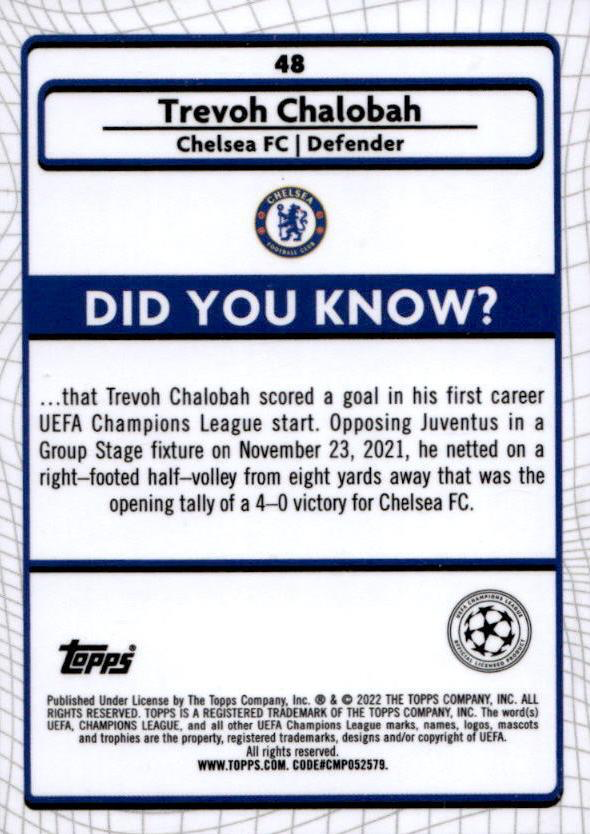 2021 Topps Merlin UEFA Club Competitions Trevoh Chalobah RC #48 Chelsea FC