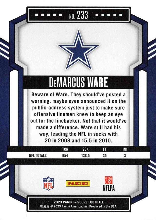2023 Panini Score Football DeMarcus Ware Dallas Cowboys #233