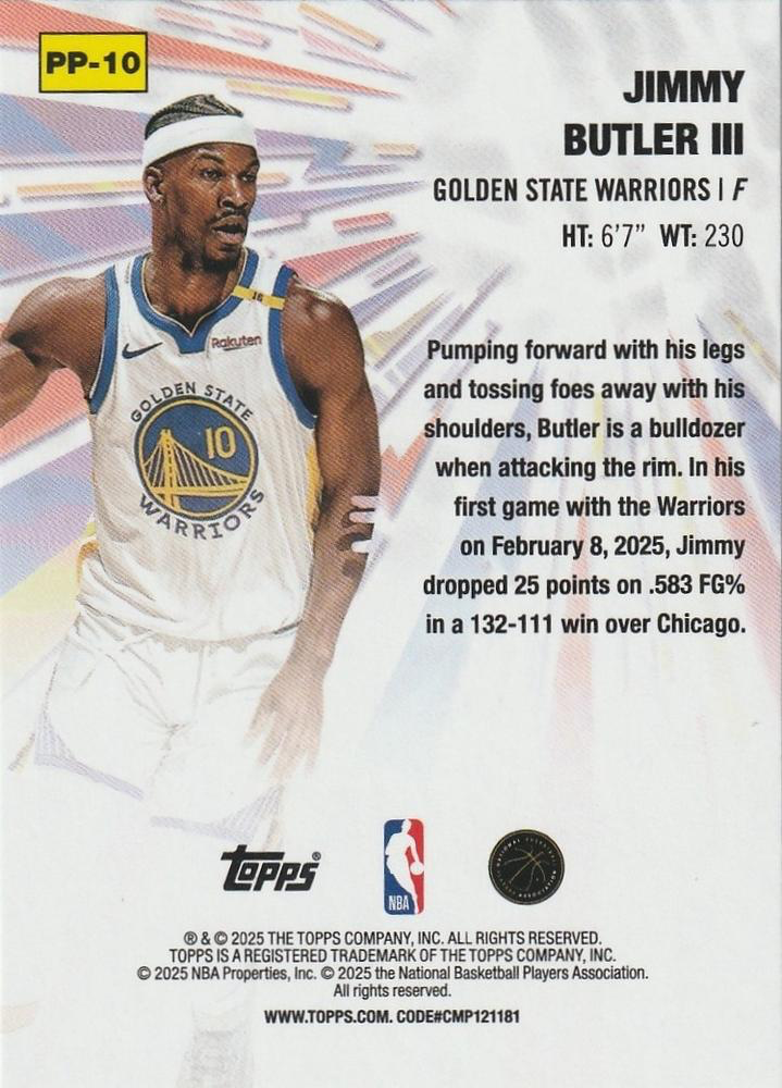 2025 Topps NBA Power Players Jimmy Butler III PP-10 Golden State Warriors