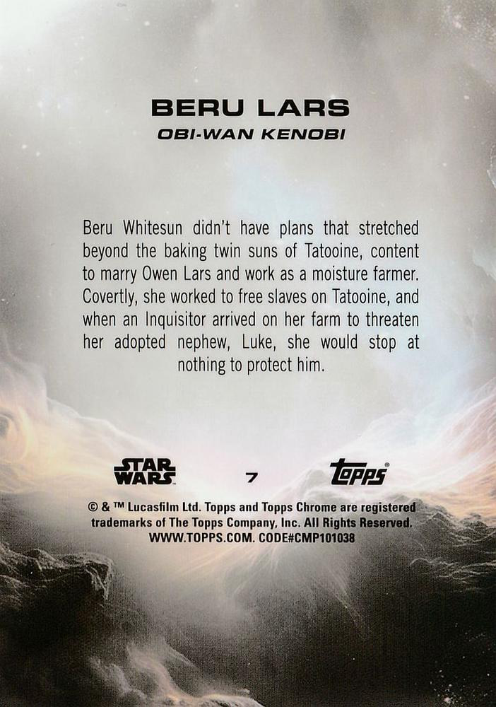 2025 Topps Chrome Star Wars Beru Lars #7 Star Wars