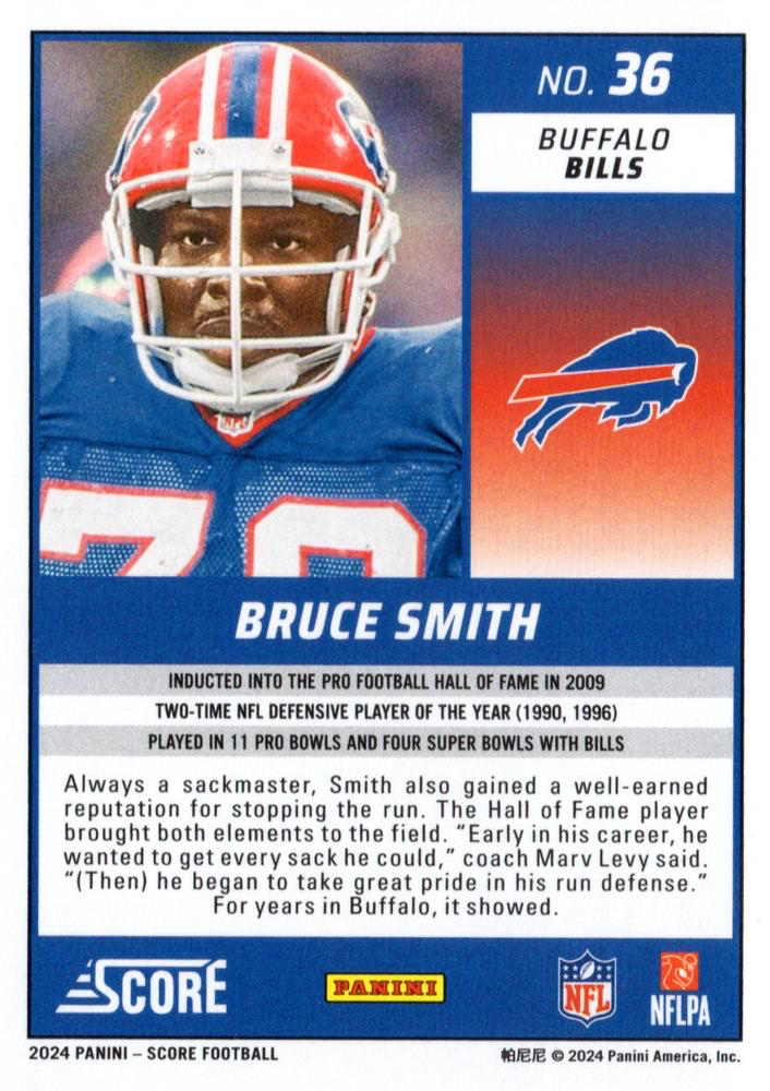 2024 Panini Score Football Bruce Smith Buffalo Bills #36