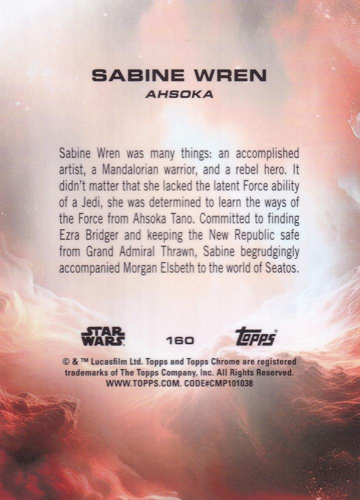 2025 Topps Chrome Star Wars Sabine Wren #160 Star Wars
