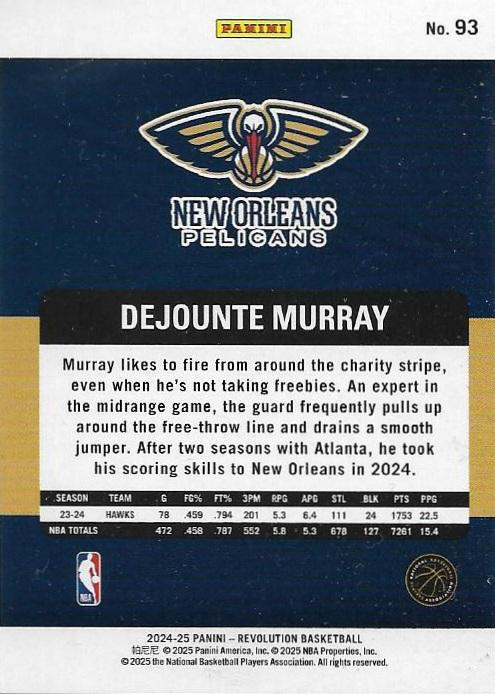 2024 Panini Revolution Dejounte Murray #93 New Orleans Pelicans