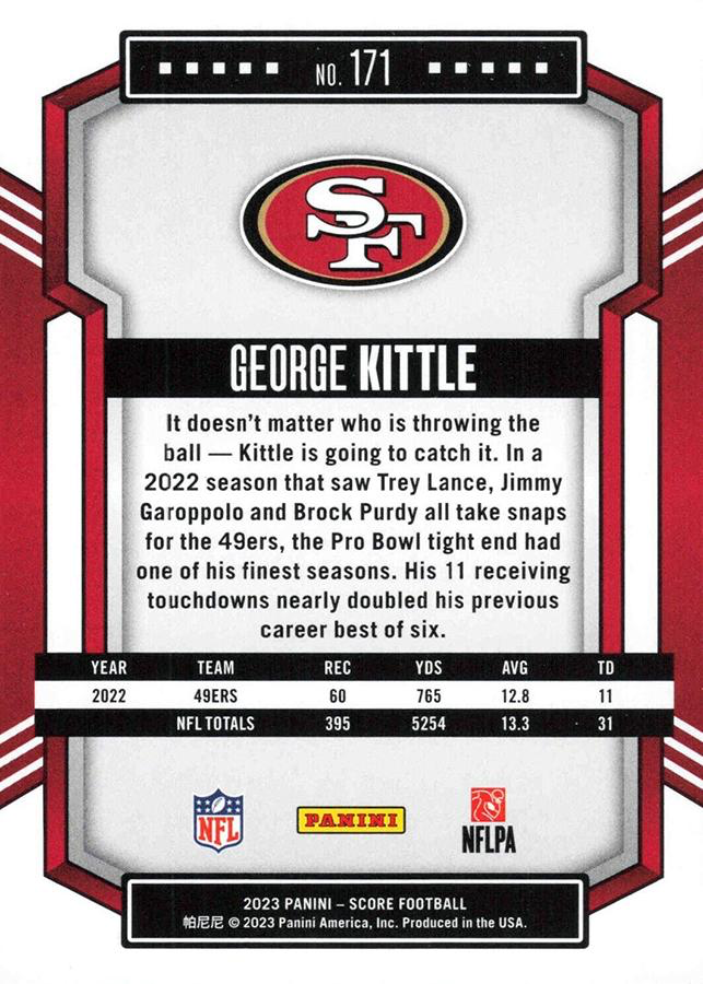 2023 Panini Score Football George Kittle San Francisco 49ers #171