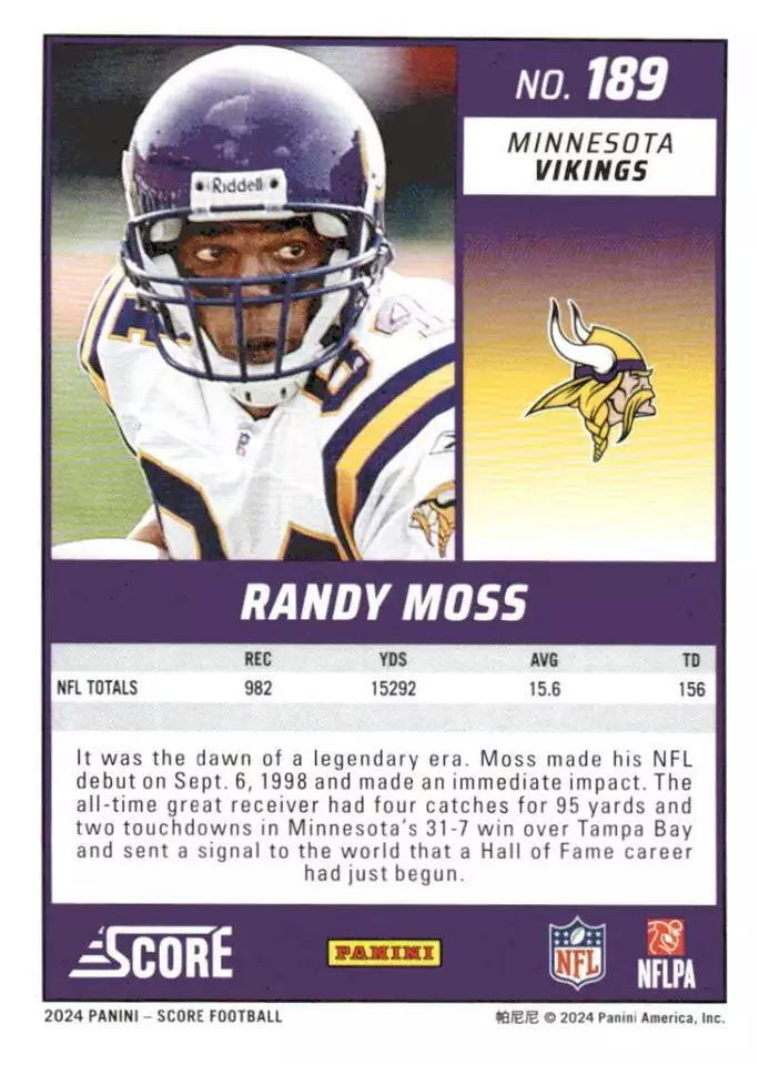 2024 Panini Score Football Randy Moss Minnesota Vikings #189