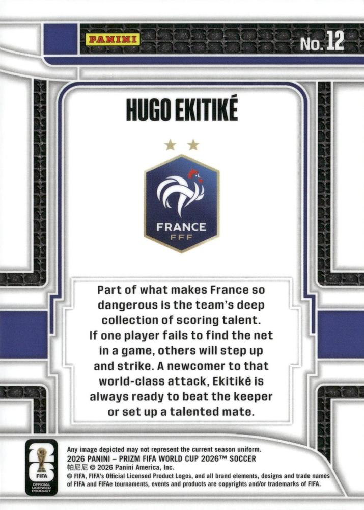 2026 Panini Prizm World Cup Scorers Club Hugo Ekitike #12 France