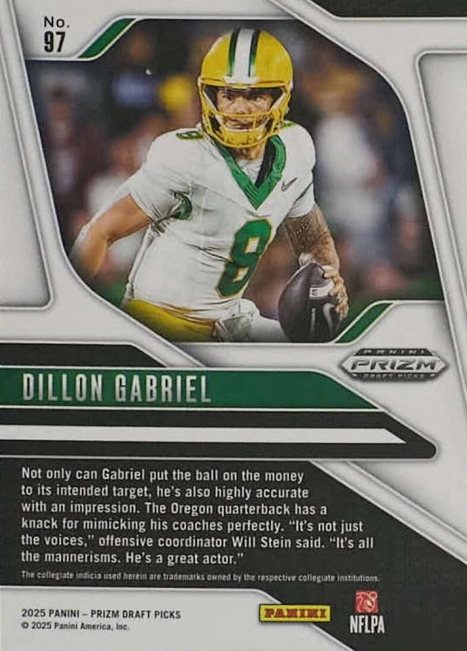 2025 Panini Prizm Draft Picks Dillon Gabriel #97 Oregon Ducks