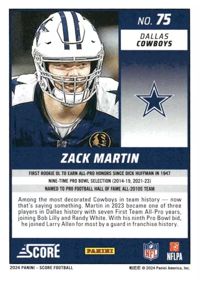 2024 Panini Score Football Zack Martin Dallas Cowboys #75