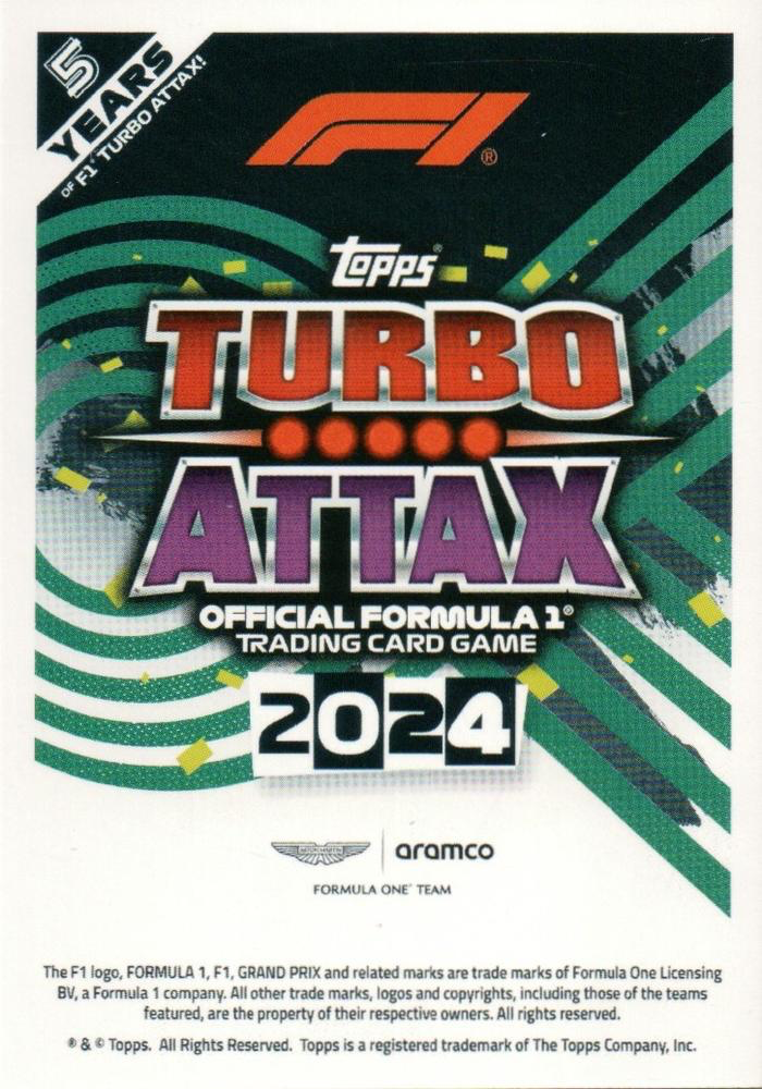 2024 Topps Turbo Attax F1 Limited Edition Fernando Alonso #LE23 Aston Martin F1 Team