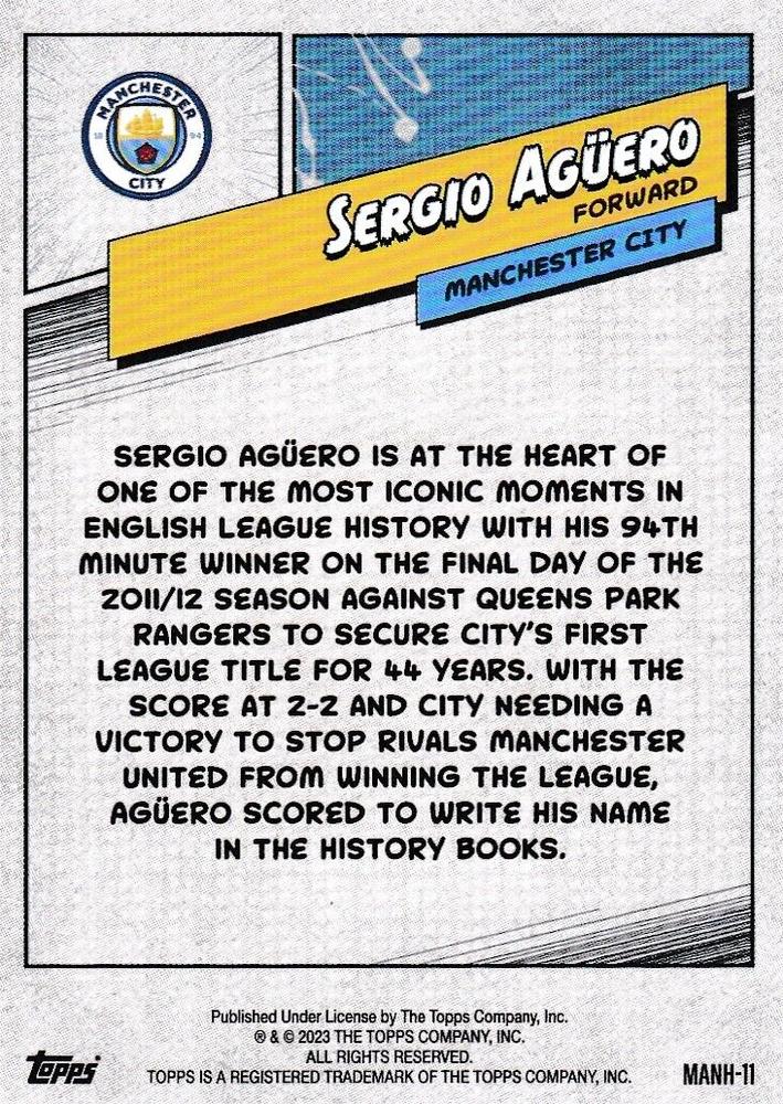 2023 Topps Manchester City Fan Set Heroes Sergio Agüero #MANH-11