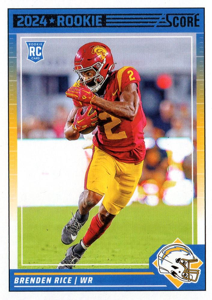 2024 Panini Score Football Brenden Rice Los Angeles Chargers #364 RC