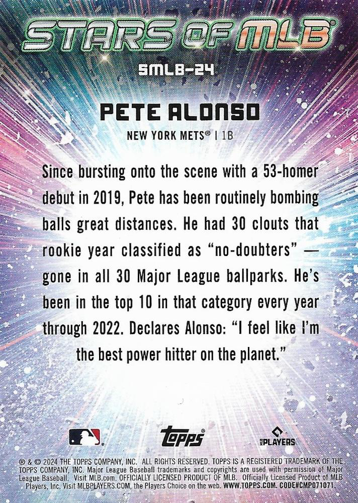 2024 Topps Series 1 Stars of MLB Pete Alonso New York Mets #SMLB-24