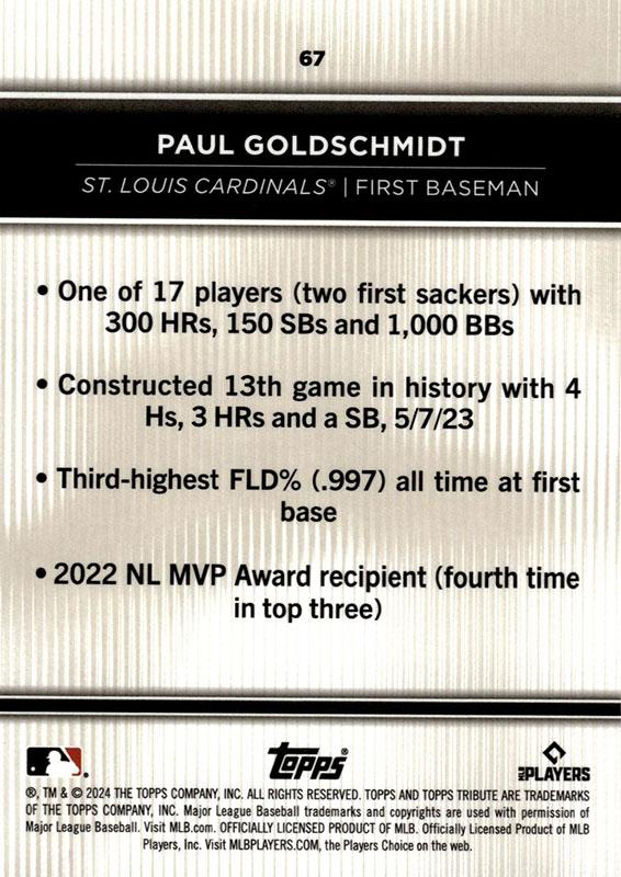 2024 Topps Tribute Paul Goldschmidt St. Louis Cardinals #67