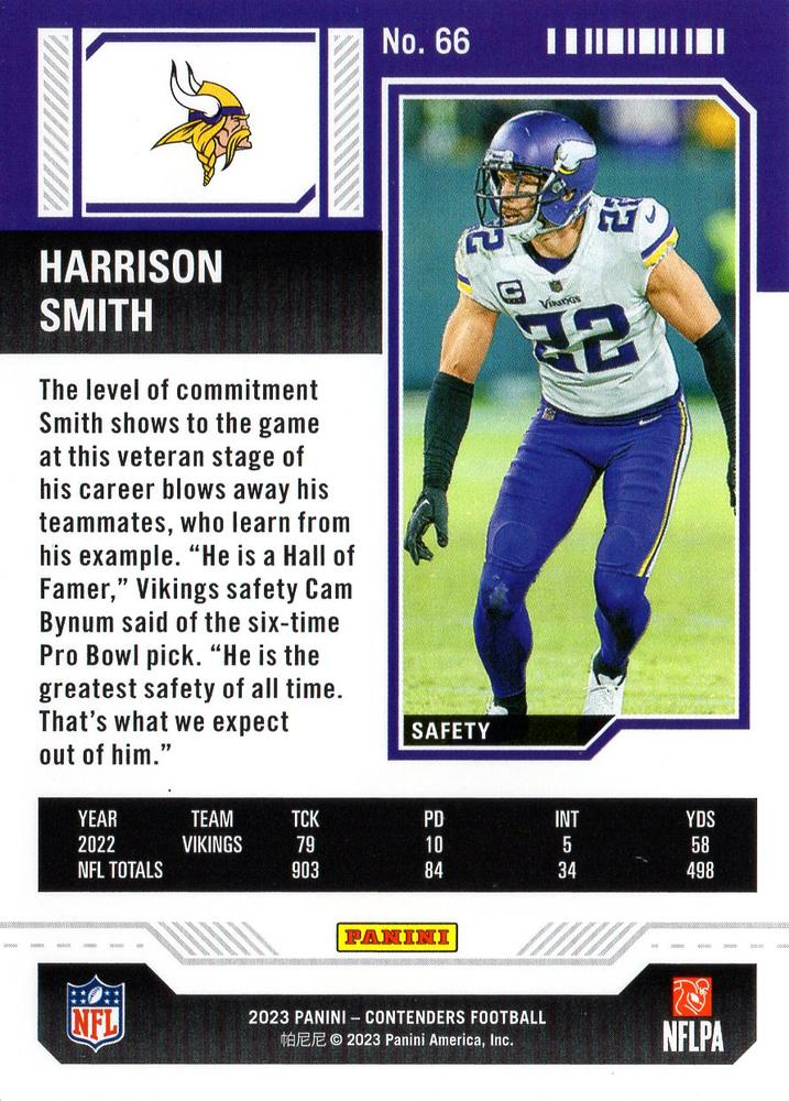 2023 Panini Contenders Harrison Smith Minnesota Vikings #66