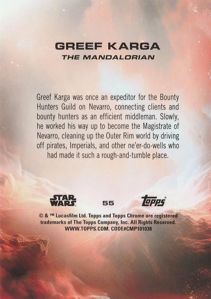 2025 Topps Chrome Star Wars Greef Karga #55 Star Wars