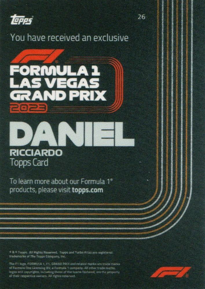 2023 Topps Las Vegas Grand Prix Daniel Ricciardo #26 Scuderia AlphaTauri
