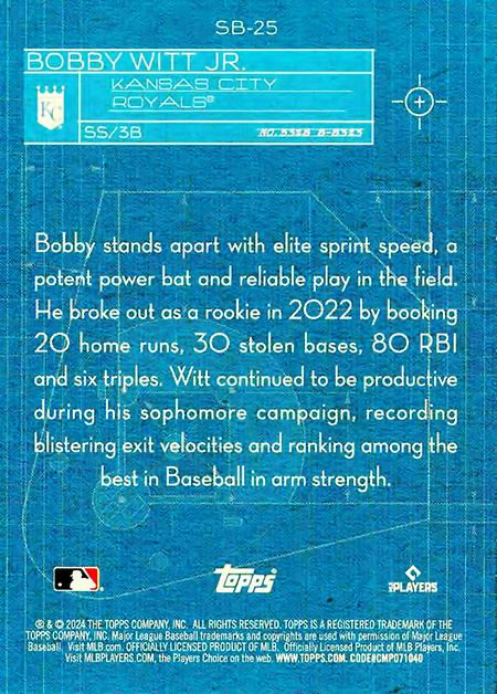 2024 Topps Series 1 Superstar Blueprint Bobby Witt Jr. Kansas City Royals #SB-25