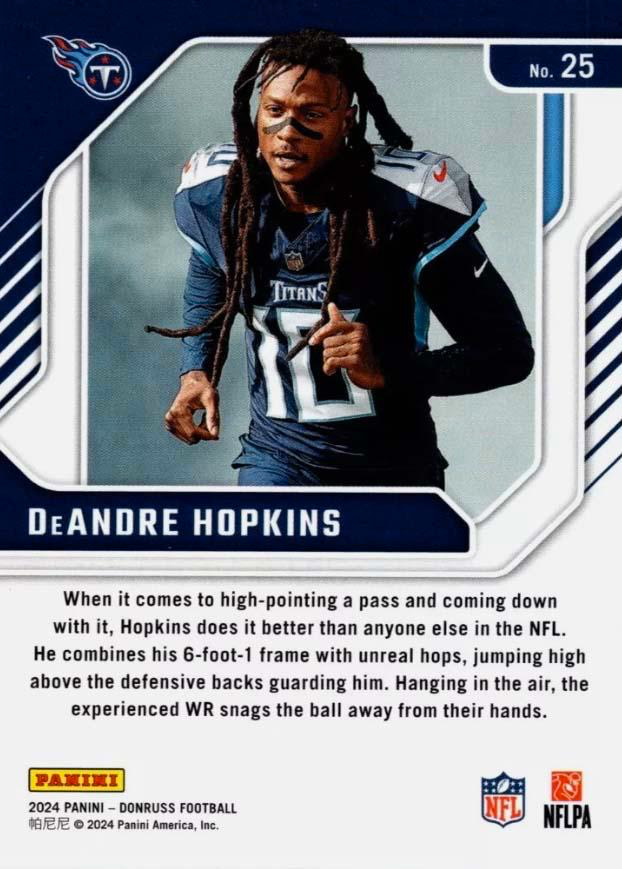 2024 Panini Donruss Elite Series DeAndre Hopkins #25 Tennessee Titans