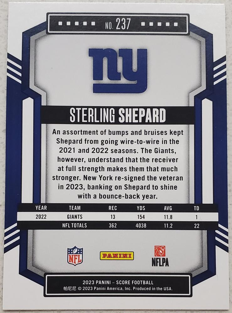 2023 Panini Score Football Sterling Shepard New York Giants #237