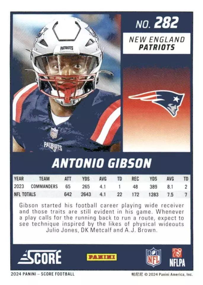 2024 Panini Score Football Antonio Gibson New England Patriots #282