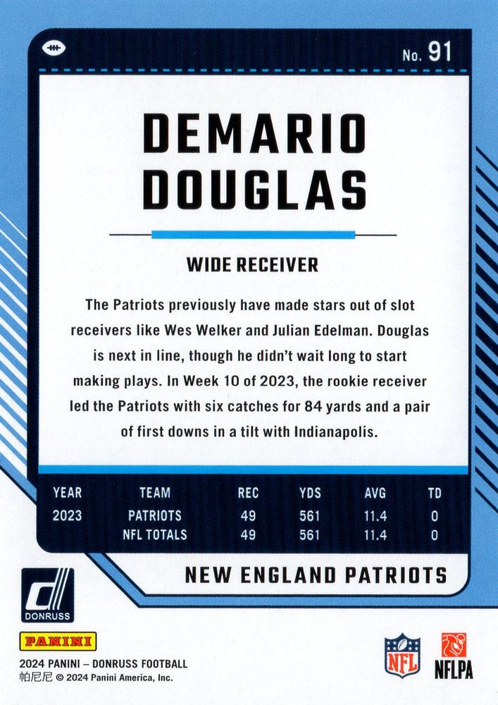 2024 Panini Donruss Demario Douglas New England Patriots #91