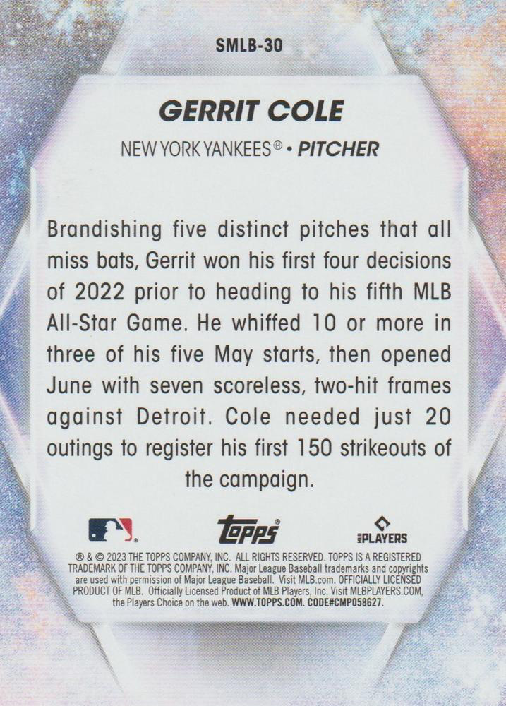 2023 Topps Series 1 Stars of MLB Gerrit Cole New York Yankees #SMLB-30
